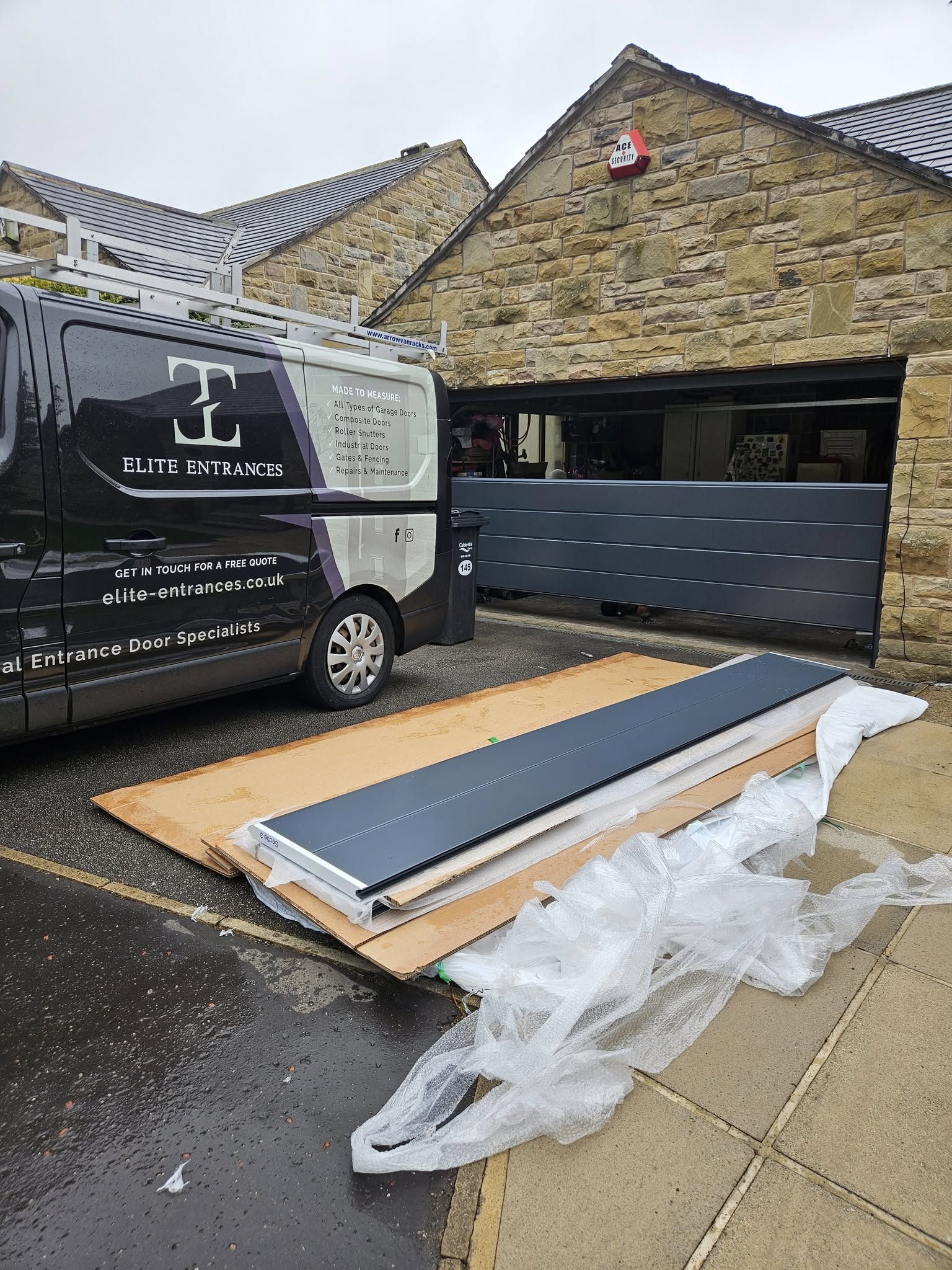 Elite Entrances van and installation work